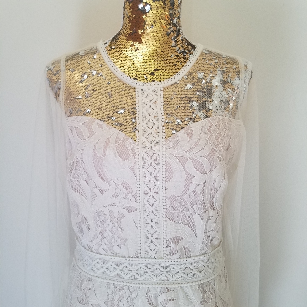 Filly Flair Cream & White Lace Dress